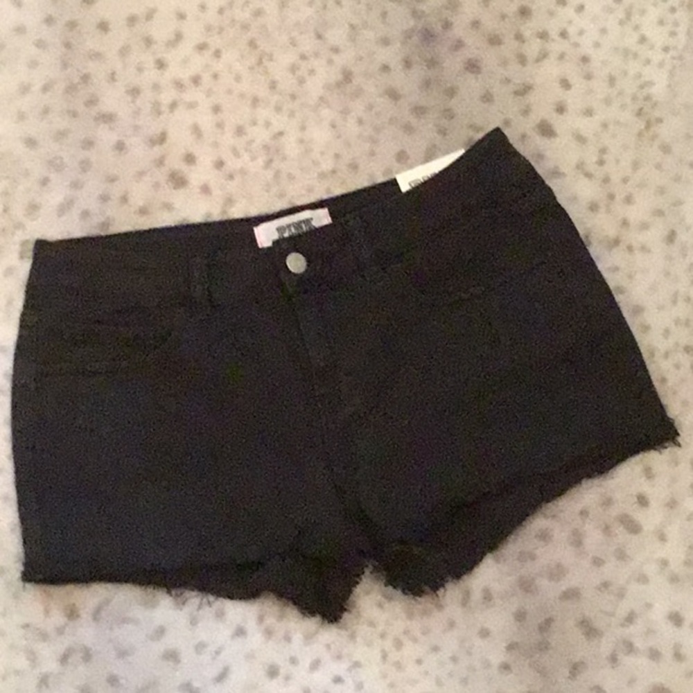 Victoria’s Secret PINK Black Cut Off Jean Shorts 6